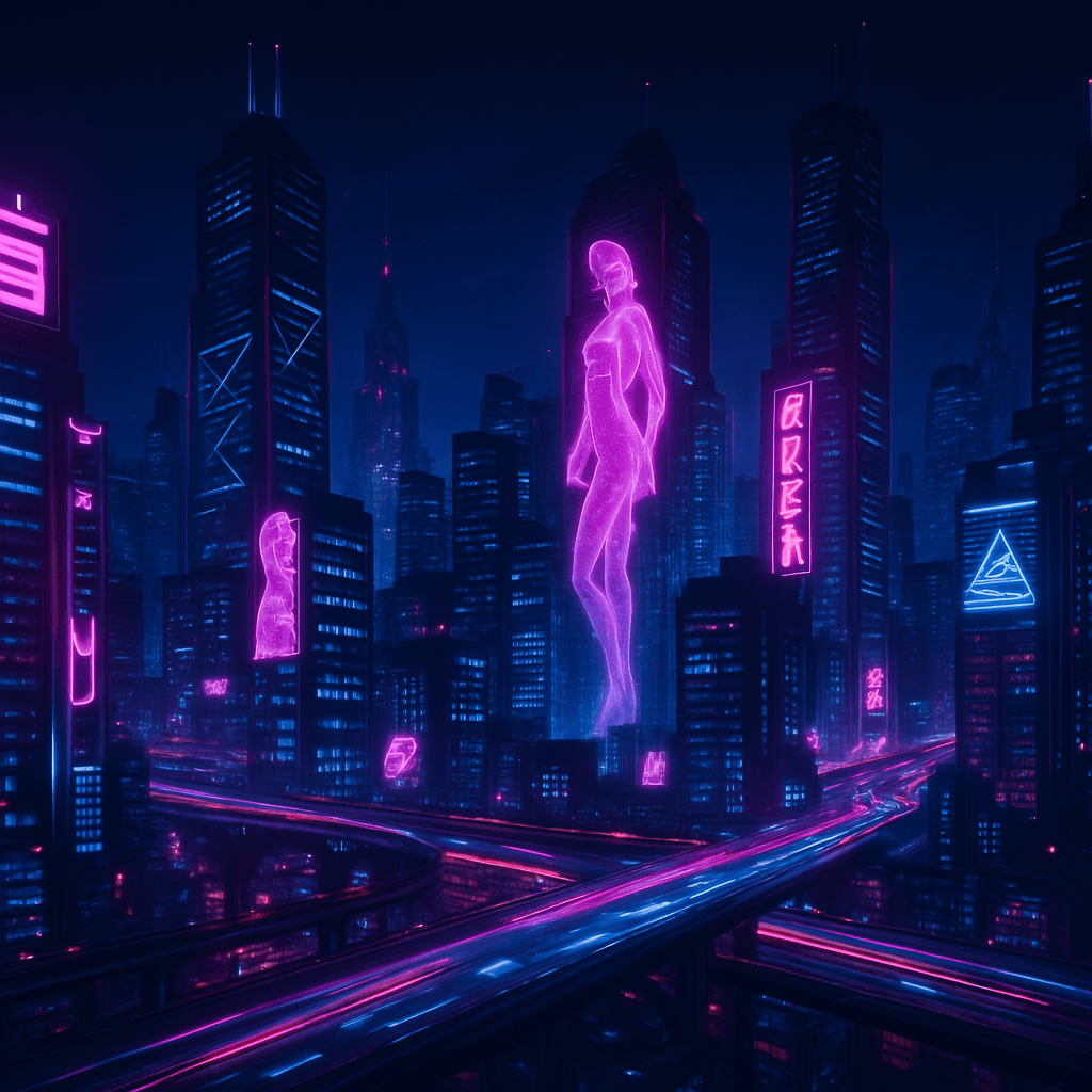 Scrolling retro-futuristic city background
